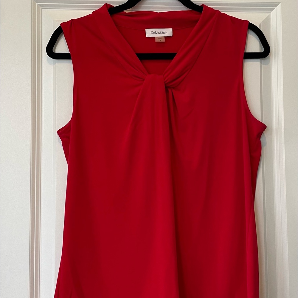 Calvin Klein Red Sleeveless Blouse